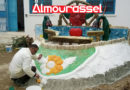 المربي فؤاد حمدي يقوم بامكانياته الخاصة بانجاز نصب لتجميل ساحة المدرسة التي يجرس فيها (صور)
